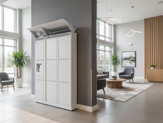 Smart package locker for apartment community 24/7 delivery