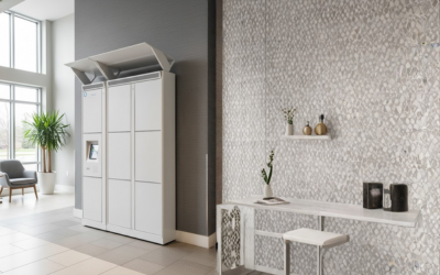 Smart package lockers for multifamily apartment communities