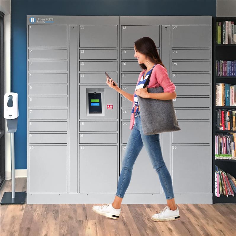Smiota locker in a library
